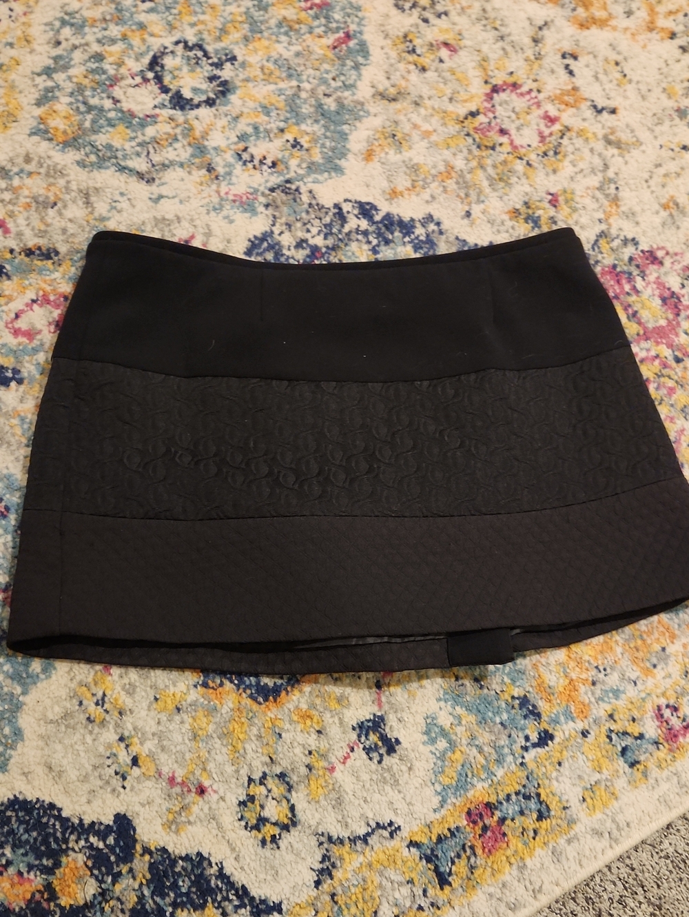 CAbi Black Panel Mini Skirt with Snap Detail - Picture 2 of 7